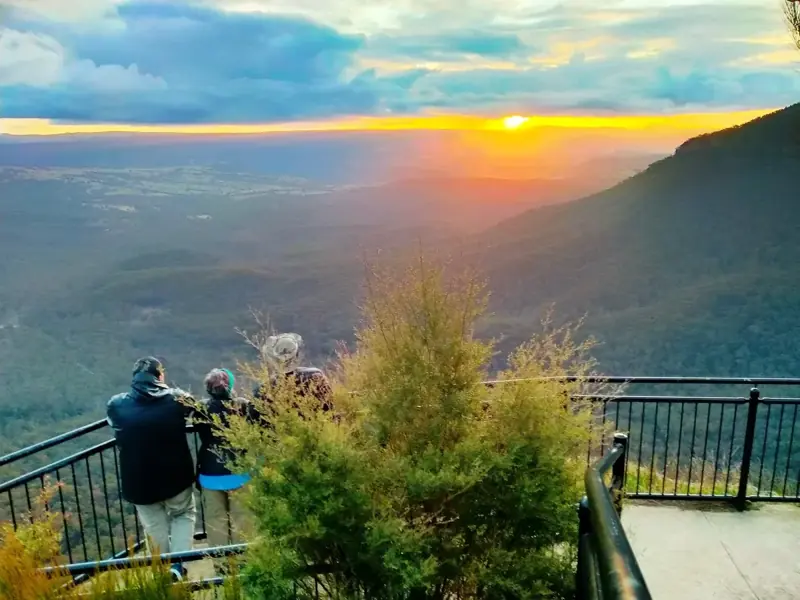 Sunset seen from a mountain lookout
